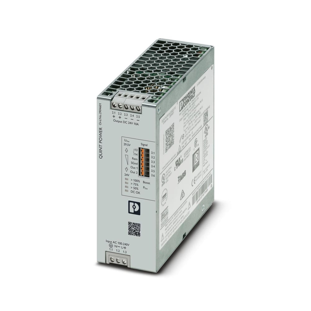 Phoenix Contact 2904601 QUINT4-PS/1AC/24DC/10 - Güç Kaynağı | 1 Faz 24 V DC / 10 A | SFB Teknolojili | NFC Arabirimli