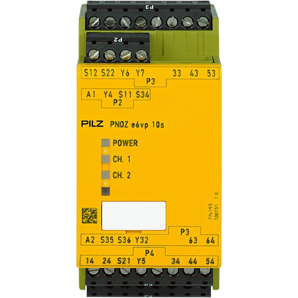 Pilz 774193 PNOZ e6vp 24VDC – 2 SO, 1 SC + 4 N/O Emniyet Rölesi