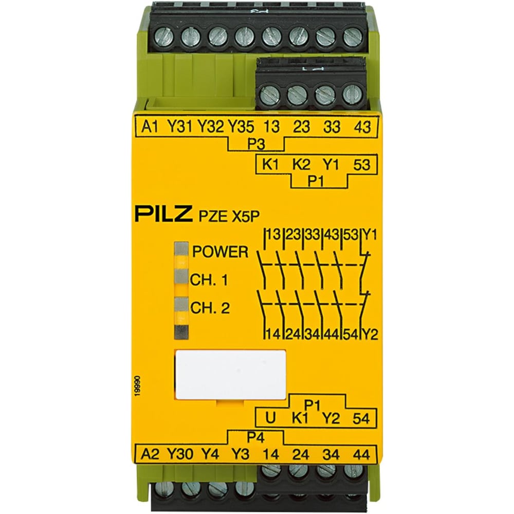 Pilz 777150 PZE X5P 24VDC Kontak Genişletme Bloğu – Emniyet Rölesi Modülü, 5 N/O + 2 SO