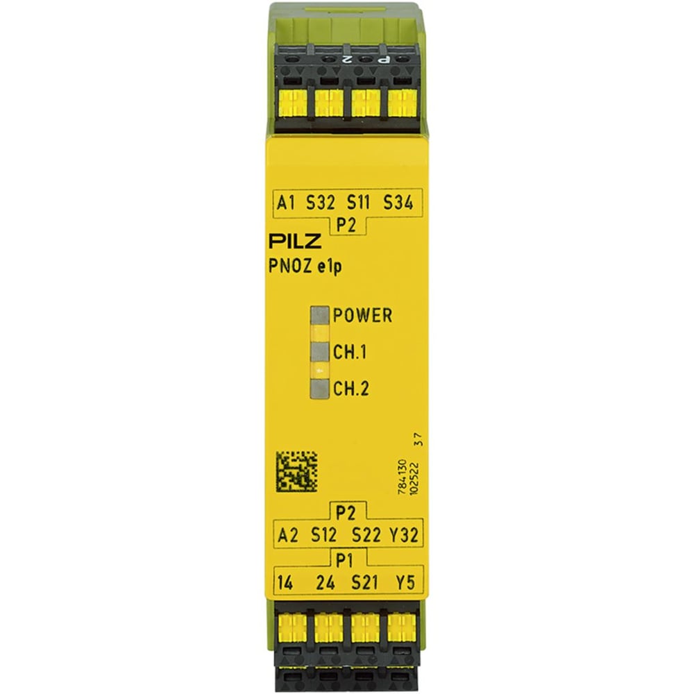 Pilz 784130 PNOZ e1p C 24VDC – 2 Emniyet + 1 Yardımcı Çıkışlı Bağımsız Emniyet Rölesi