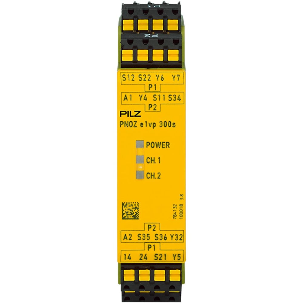 Pilz 784132 PNOZ e1vp C 24VDC – 2 Emniyet + 1 Yardımcı Çıkışlı Gecikmeli Emniyet Rölesi