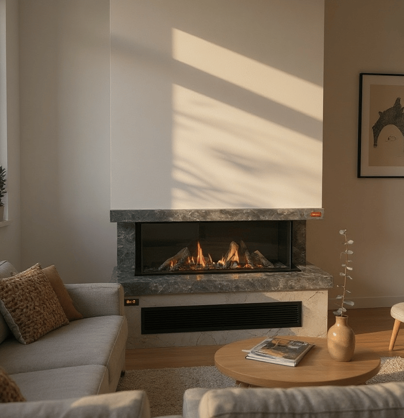 Revega  H100UB-L Seramik Camlı Hermetik Doğalgazlı Şömine 7 Kw - 1000mm