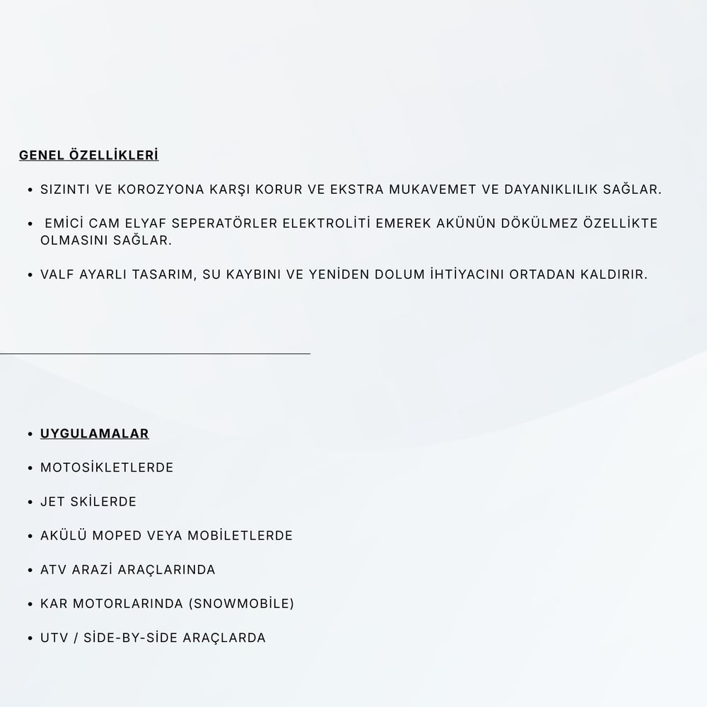 SPEEDOL SP-YTX7L-BS MOTOSIKLET AKUSU (AGM TEKNOLOJISI) 12V7AH/100CCA