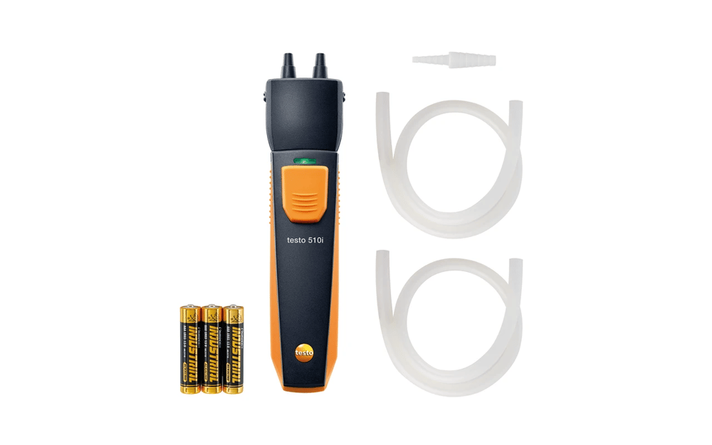 Testo 510i – Fark Basınç Ölçüm Cihazı | Gaz Akış, Statik Basınç ve Basınç Düşümü Ölçümü | Akıllı Telefon ile Ölçüm | Bluetooth |0560 1510| 