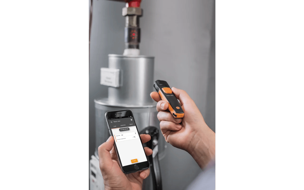 Testo 805i – Infrared Termometre | Temassız Yüzey Sıcaklık Ölçümü | 8-Nokta Lazer İşaretleme | Akıllı Telefon ile Ölçüm | Bluetooth |0560 1805