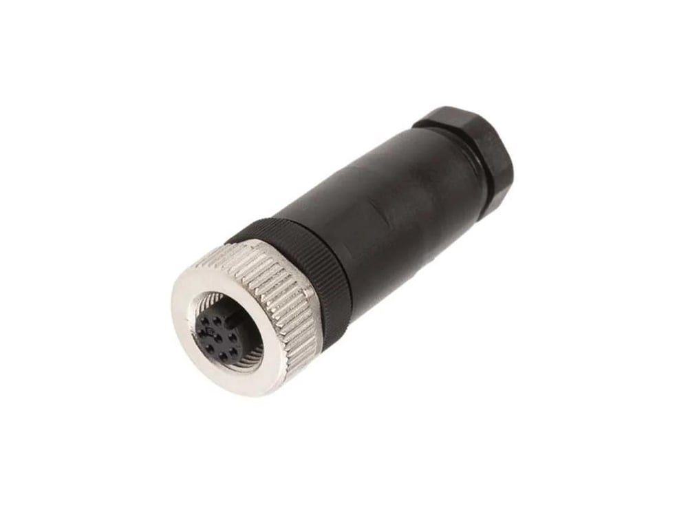 TRİO M12 8 Pinli Düz Tip Dişi Sensör Konnektör