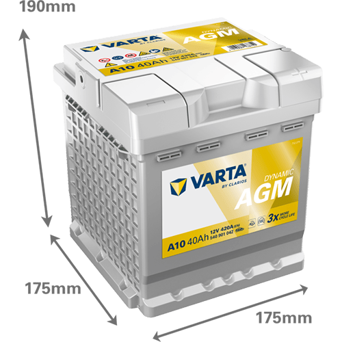 VARTA Dynamic AGM 12V 40Ah 420 CCA – Start-Stop ve xEV Uyumlu Akü