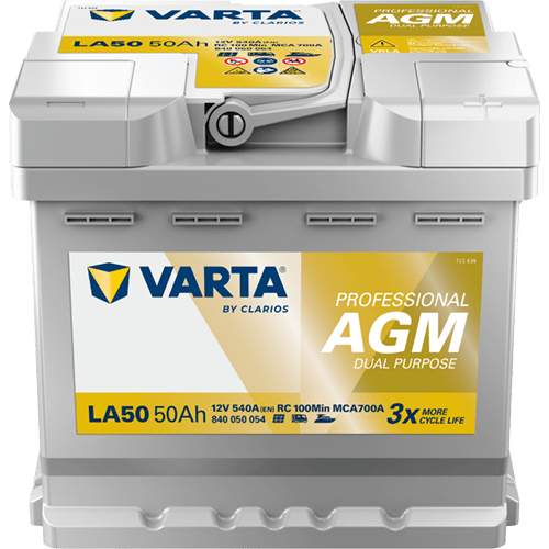 VARTA Dynamic AGM 12V 50Ah 540 CCA – Start-Stop ve xEV Uyumlu Akü