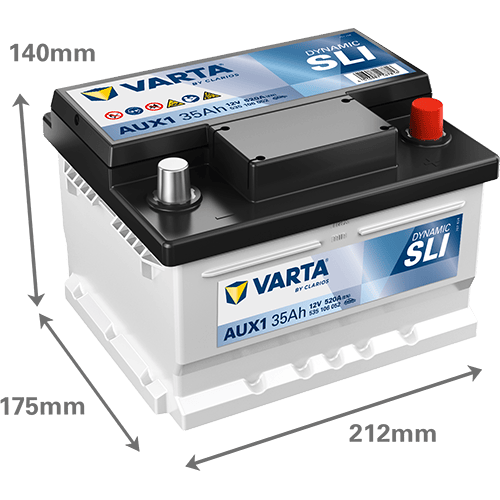 VARTA Dynamic AUX 12V 35Ah 520 A – Start-Stop ve xEV Küçük Akü