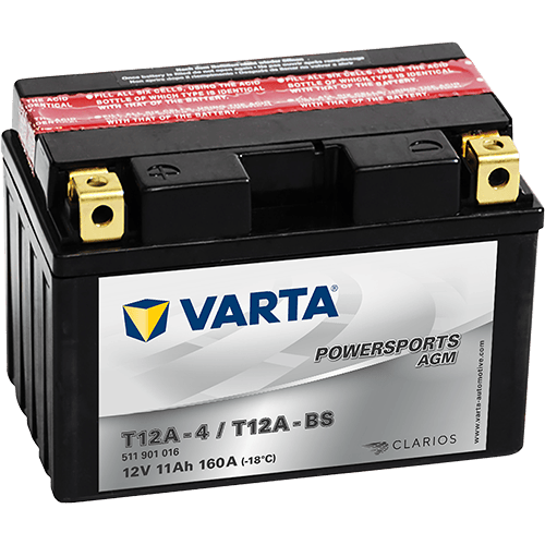 VARTA Powersports AGM 12V 11Ah 160A – T12A-BS (T12A-4) | Motosiklet & ATV Aküsü