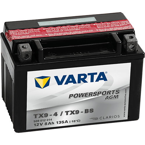VARTA Powersports AGM 12V 8Ah 135A – TX9-BS (TX9-4) | Motosiklet & ATV Aküsü