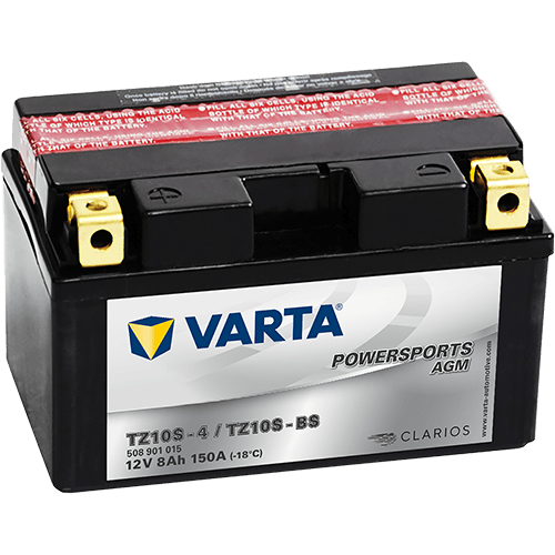 VARTA Powersports AGM 12V 8Ah 150A – TZ10S-BS (TZ10S-4) | Motosiklet & ATV Aküsü