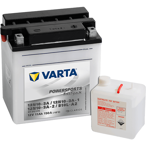 VARTA Powersports Freshpack 12V 11Ah 150A – 12N10-3A / B10L-A2 | Motosiklet & Hafif Araç Aküsü