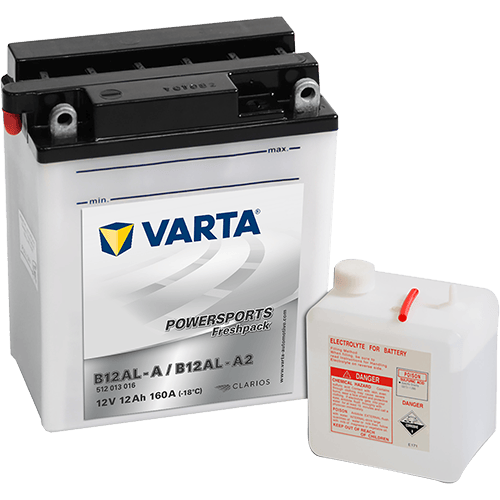 VARTA Powersports Freshpack 12V 12Ah 160A – B12AL-A / B12AL-A2 | Motosiklet & Hafif Araç Aküsü