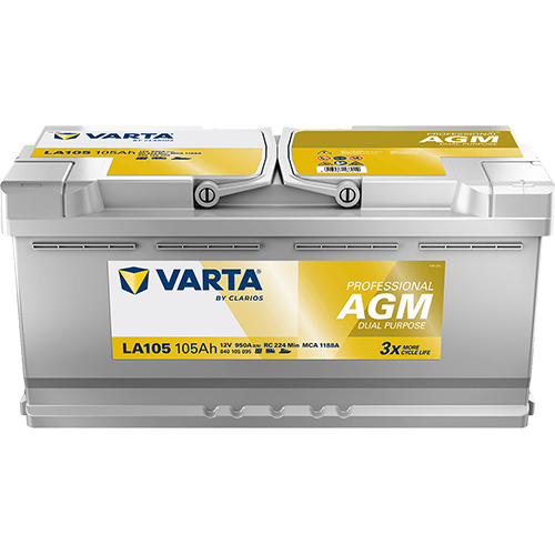 VARTA Professional AGM 12V 105Ah 950A – LA105 (840105095) | Marin ve Karavan Aküsü