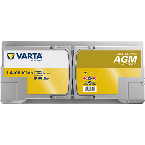 VARTA Professional AGM 12V 105Ah 950A – LA105 (840105095) | Marin ve Karavan Aküsü