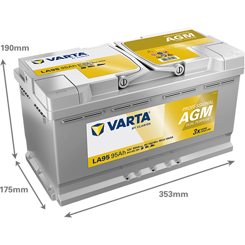 VARTA Professional AGM 12V 95Ah 850A – LA95 (840095085) | Marin ve Karavan Aküsü