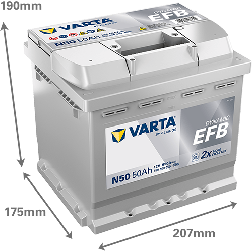 VARTA ProMotive EFB 12 V 50 Ah 550 A Start-Stop Akü