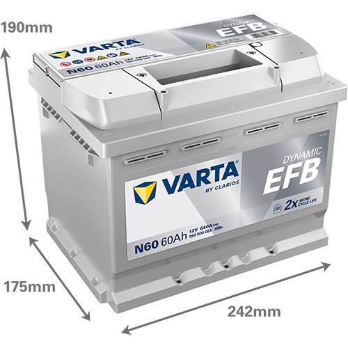 VARTA ProMotive EFB 12 V 60 Ah 640 A CCA Start-Stop Akü
