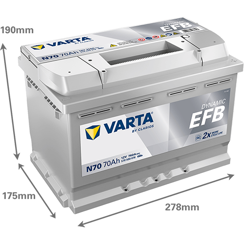VARTA ProMotive EFB 12 V 70 Ah 760 CCA Start-Stop Akü