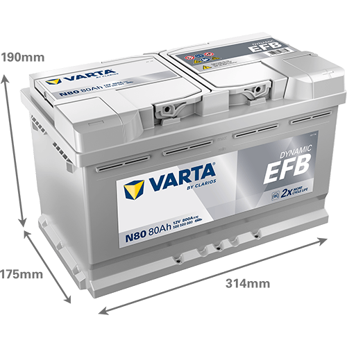 VARTA ProMotive EFB 12V 80Ah 800 CCA  Start-Stop Akü