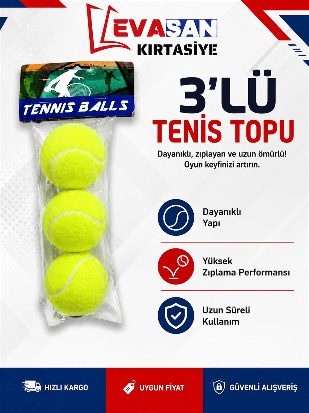 3 LÜ TENİS TOPU POŞETTE