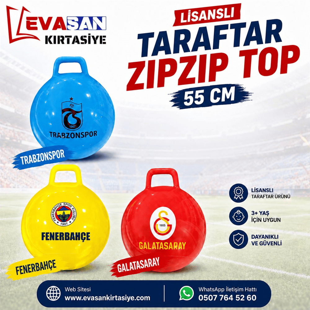 55 CM LİSANSLI TARAFTAR ZIP ZIP TOP