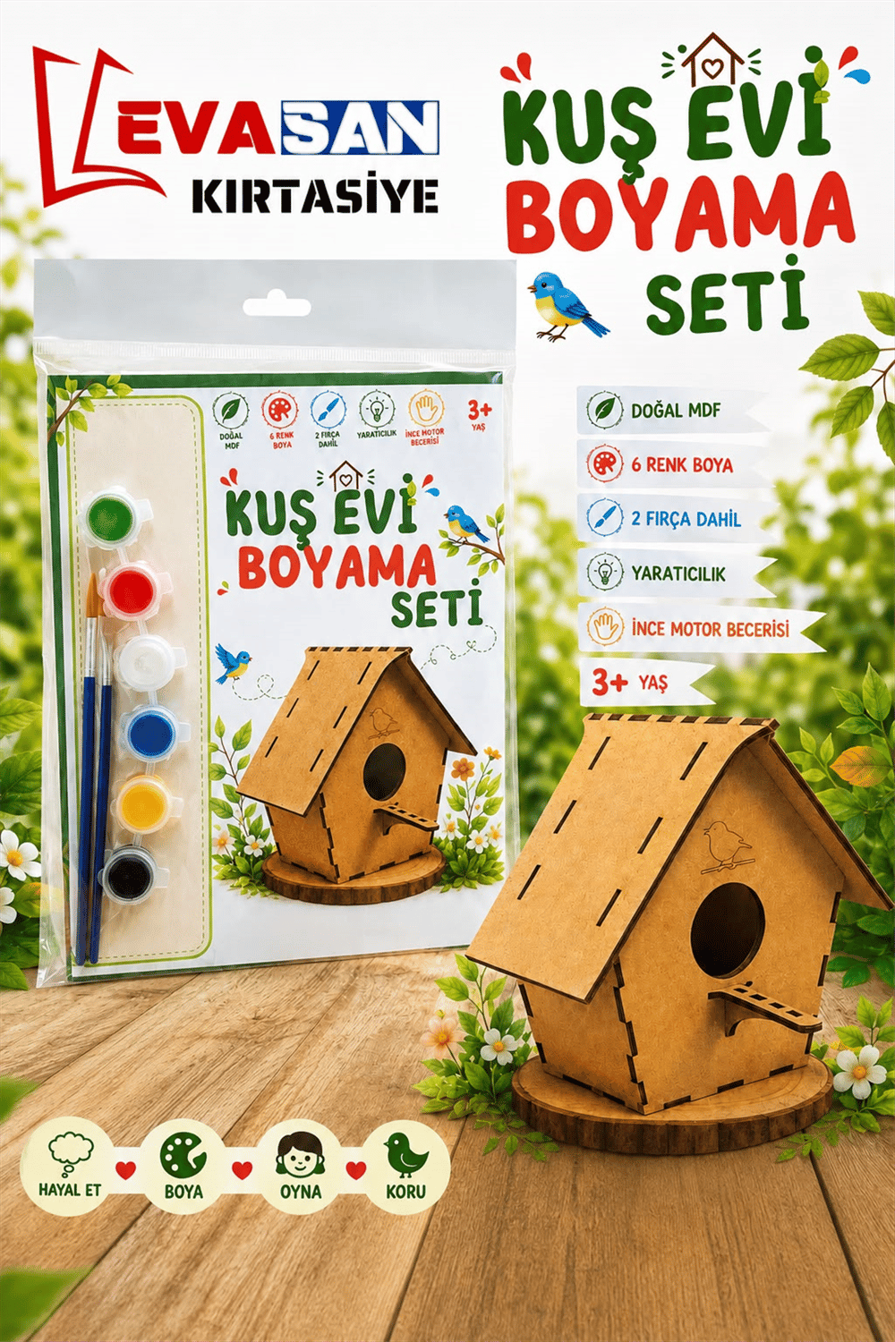 ALG-6012 KUŞ EVİ AHŞAP BOYAMA SETİ