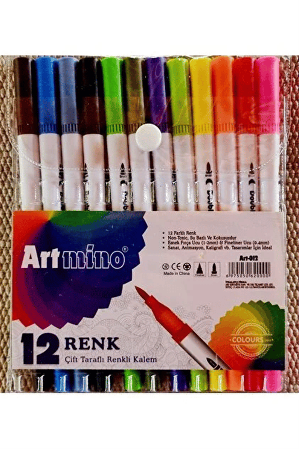 ART MİNO ÇİFT TARAFLI KEÇELİ KALEM 12Lİ