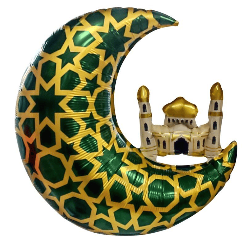 AY KUBBE RAMAZAN YEŞİL FOLYO BALON 65,5*63