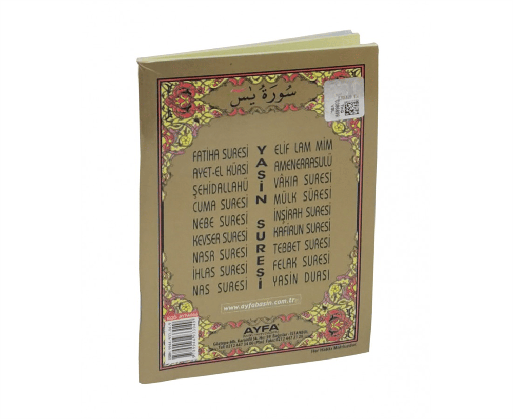 AYFA 014 RAHLE BOY 41 YASİN-İ ŞERİF 3 ÖZELLİKLİ 