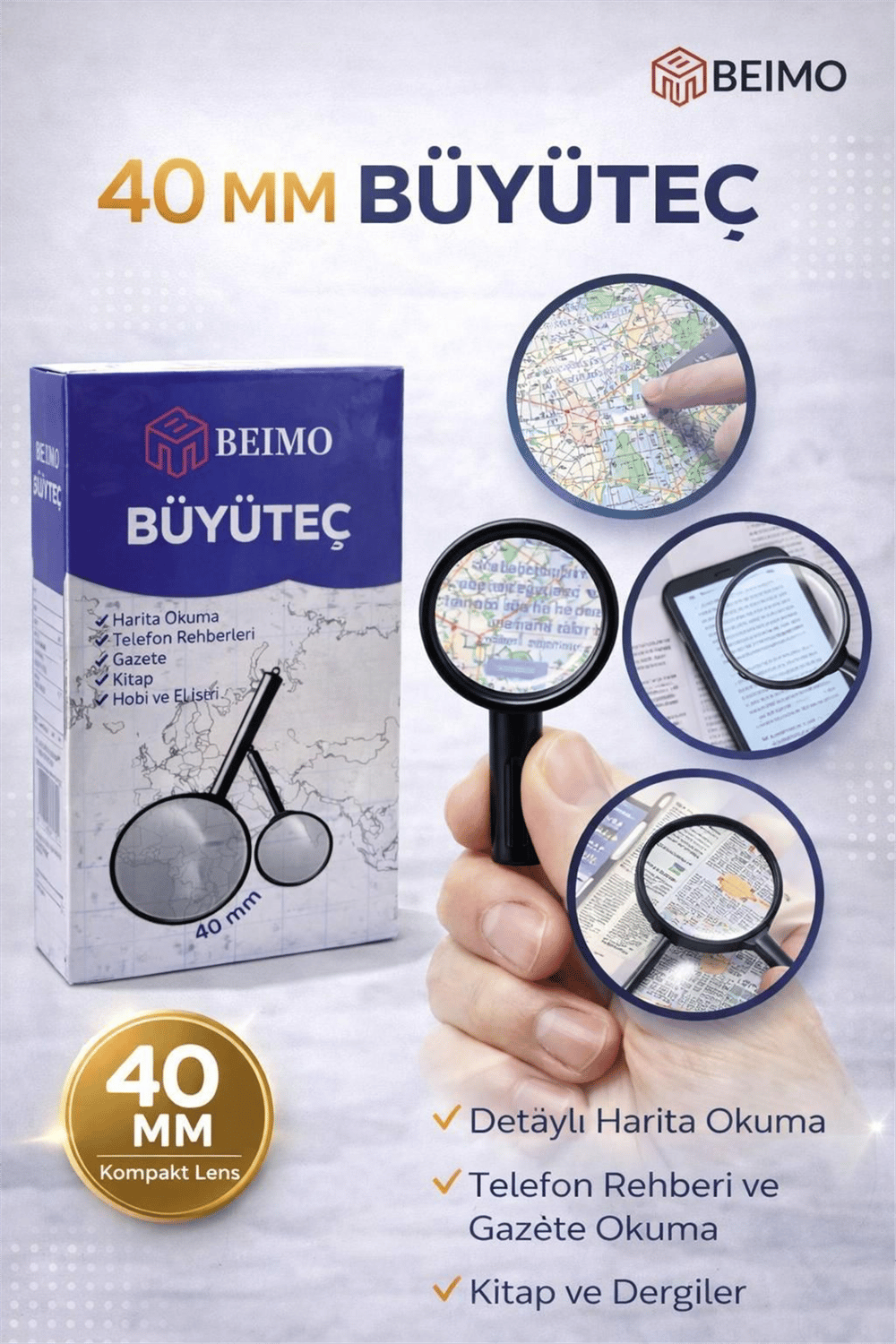 BEİMO 40 MM BÜYÜTEÇ