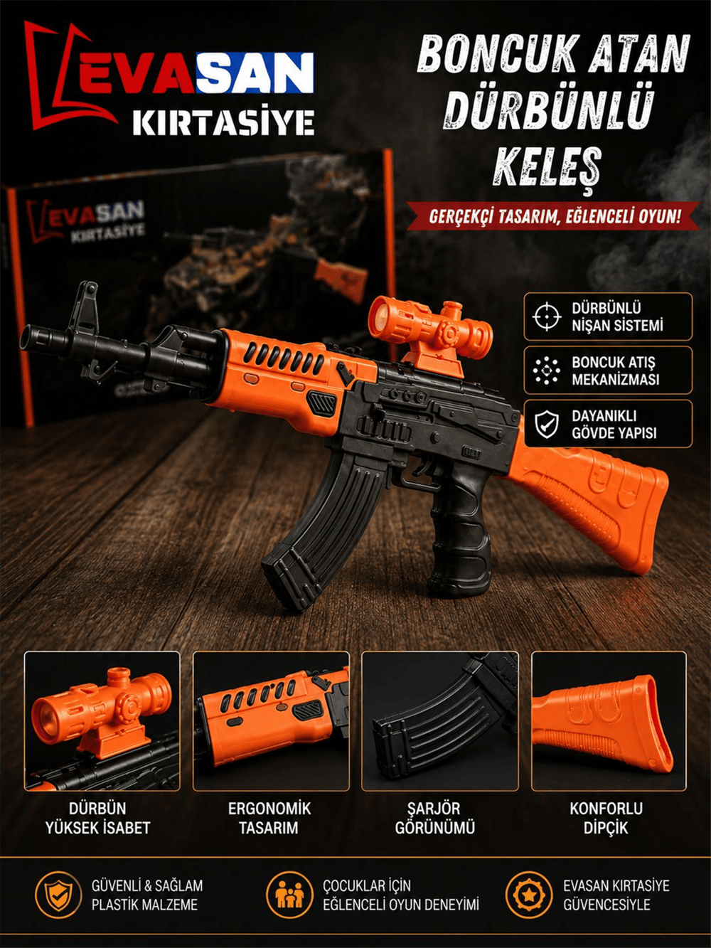 BONCUK ATAN DÜRBÜNLÜ KELEŞ 53cm X 20cm PK:12 Lİ