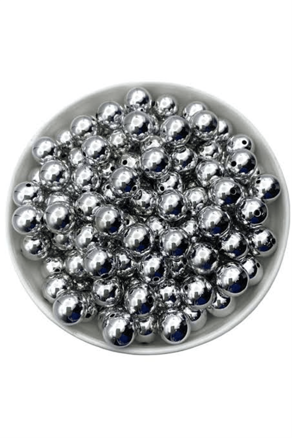 BONCUK PARLAK METALİK GÜMÜŞ 12 MM 40 LI