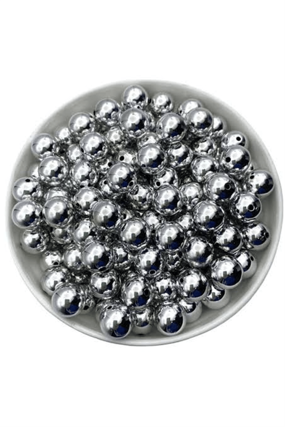 BONCUK PARLAK METALİK GÜMÜŞ 12 MM 40 LI