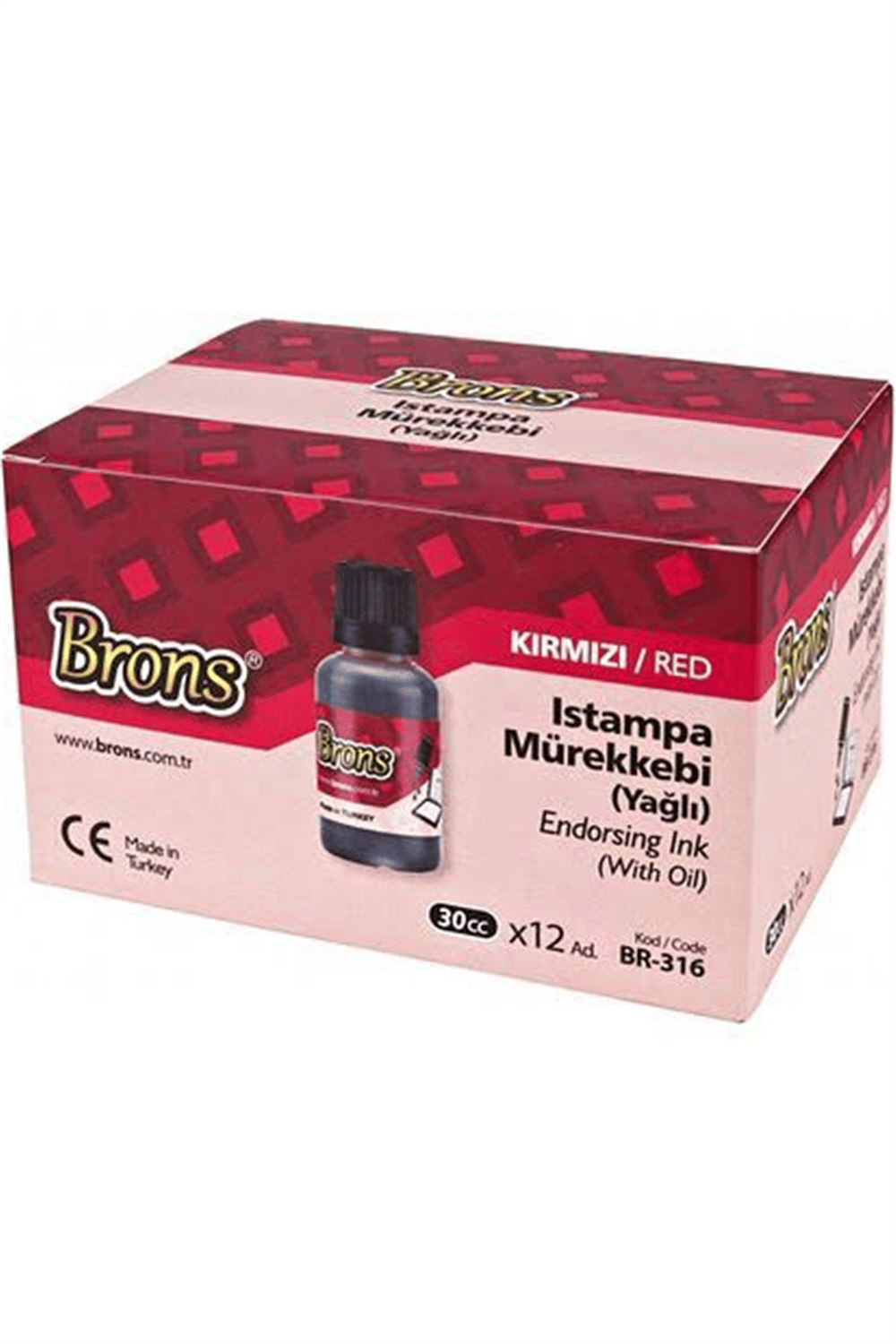 BORNS BR-316 ISTAMPA MÜREKKEBİ KIRMIZI PK:12