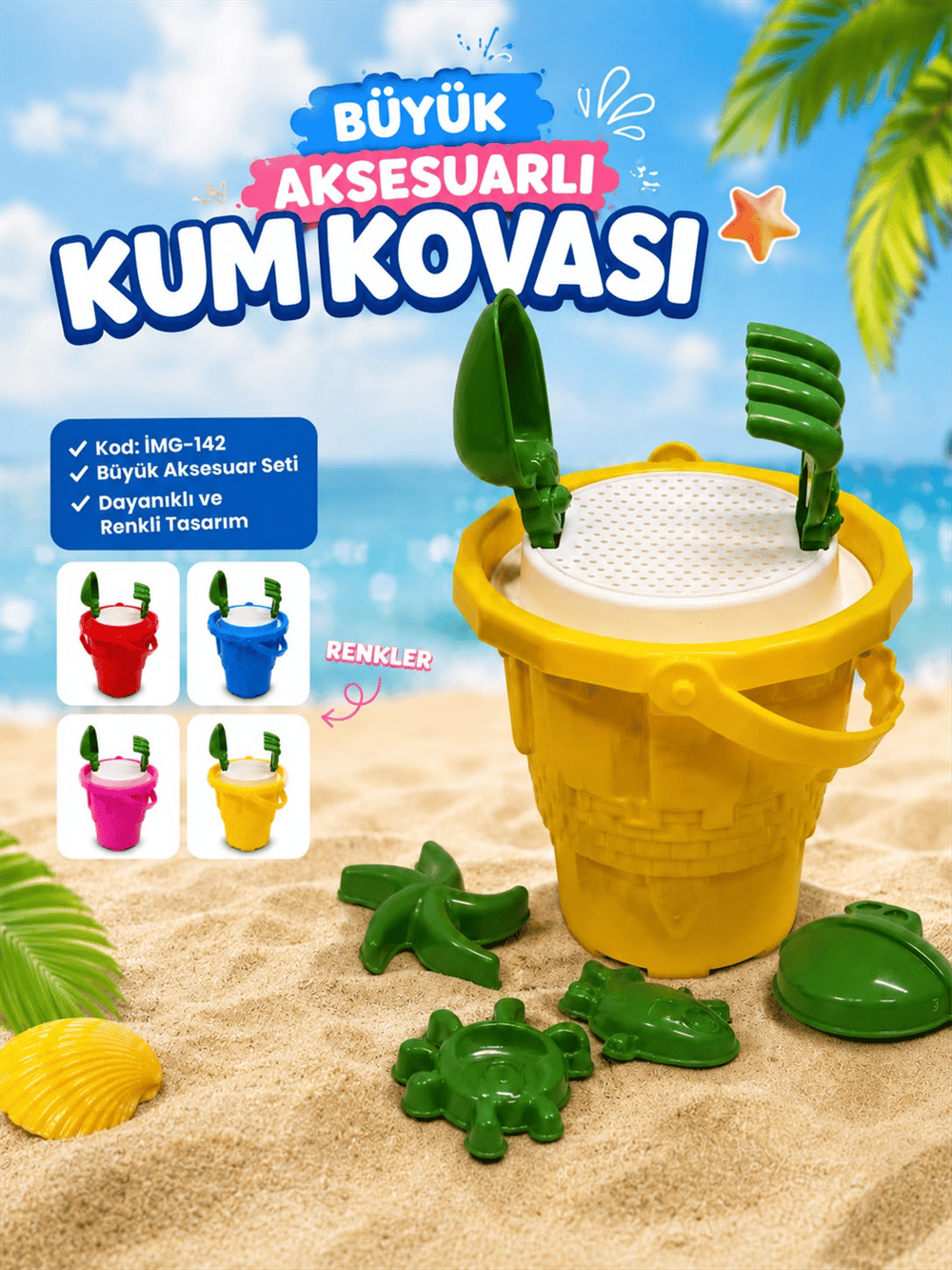 BÜYÜK AKSESUARLI KUM KOVASI 20 CM İMG-142