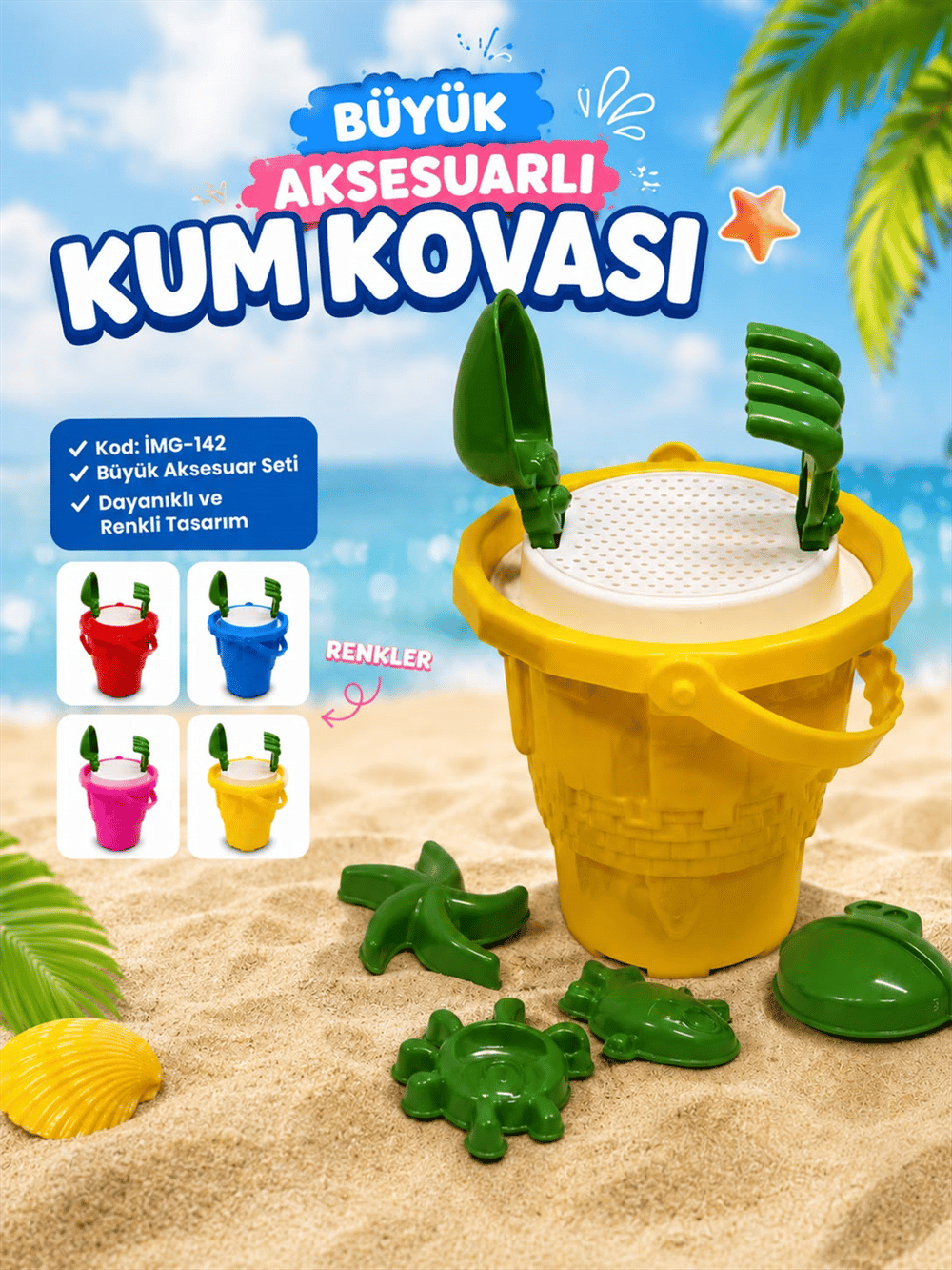 BÜYÜK AKSESUARLI KUM KOVASI 20 CM İMG-142