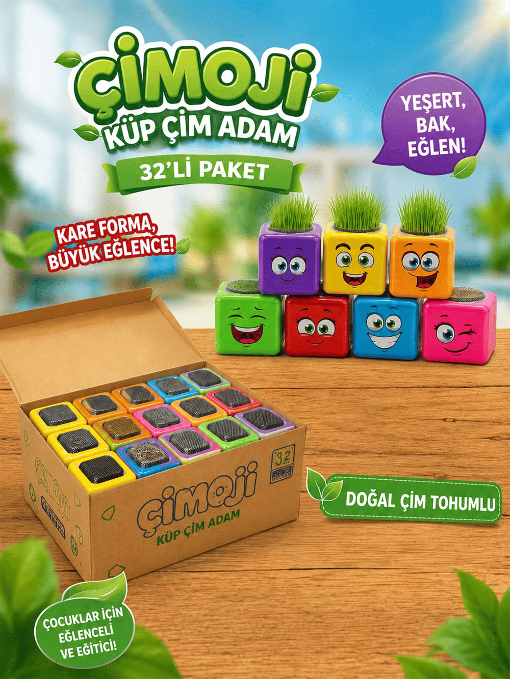 ÇİMOJİ KÜP ÇİM ADAM 32 Lİ