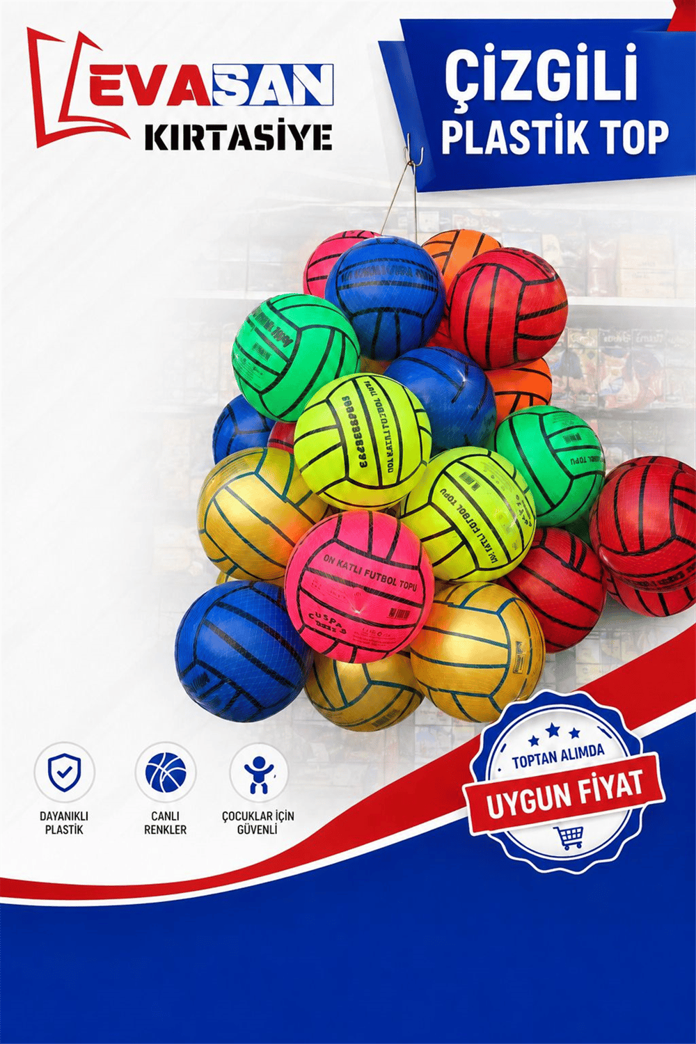 ÇİZGİLİ PLASTİK TOP*500
