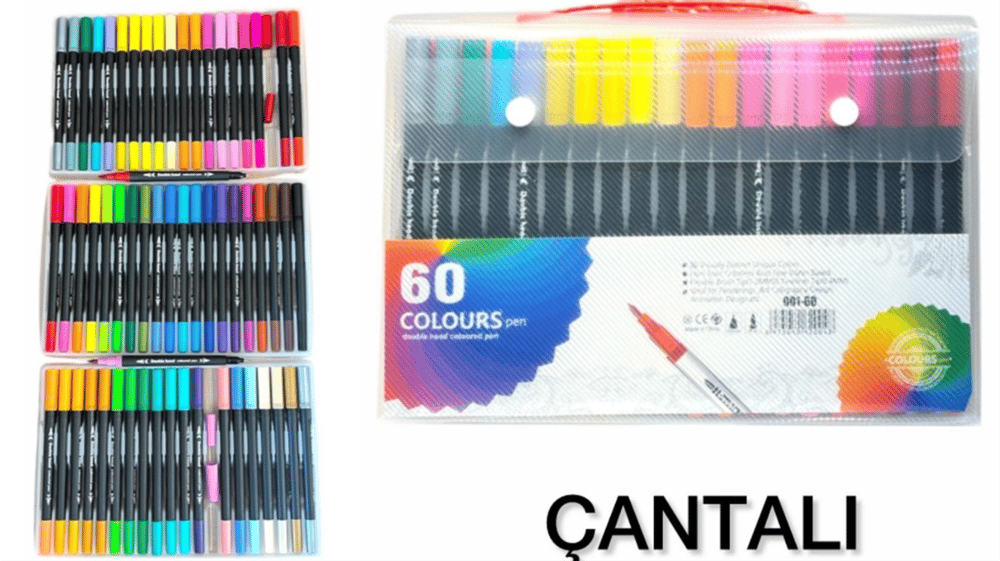 ÇNR-12G ÇİFT TARAFLI FİNE LİNER 60 RENK PK:60 LI
