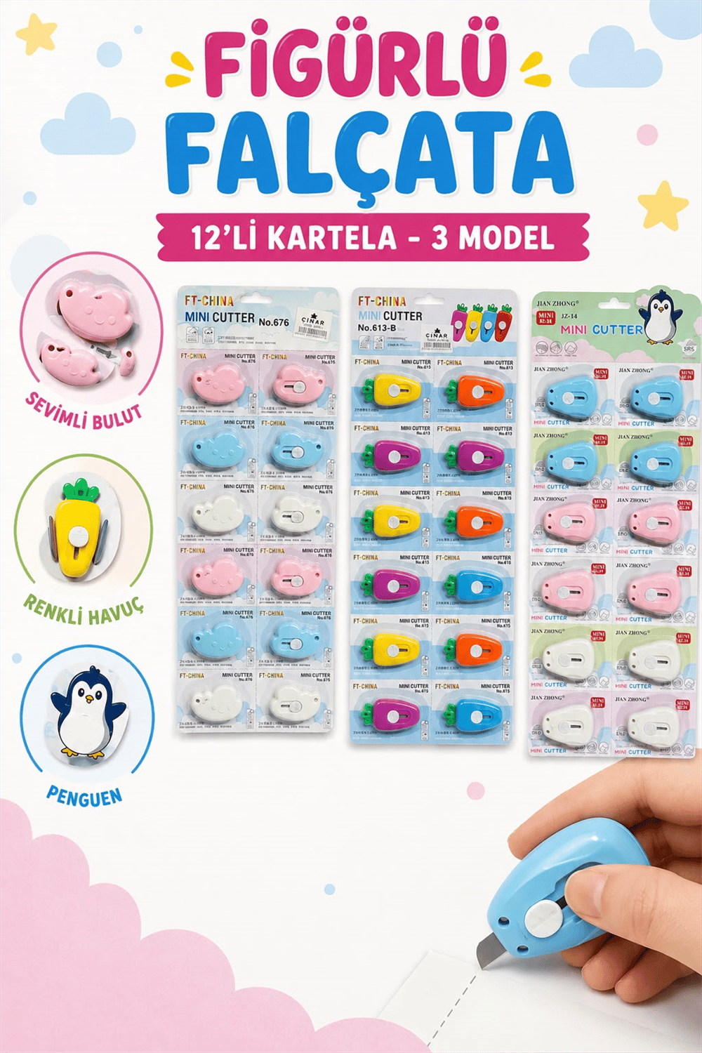 ÇNR 613-8 FALÇATA FİGÜRLÜ 12 Lİ KARTELA *720