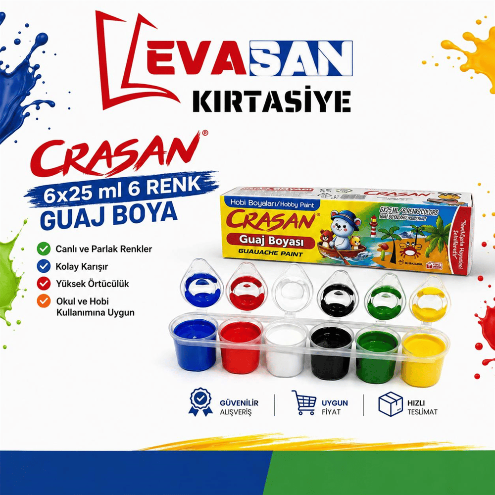 CRASAN 6X25 ML 6 RENK GUAJ BOYA