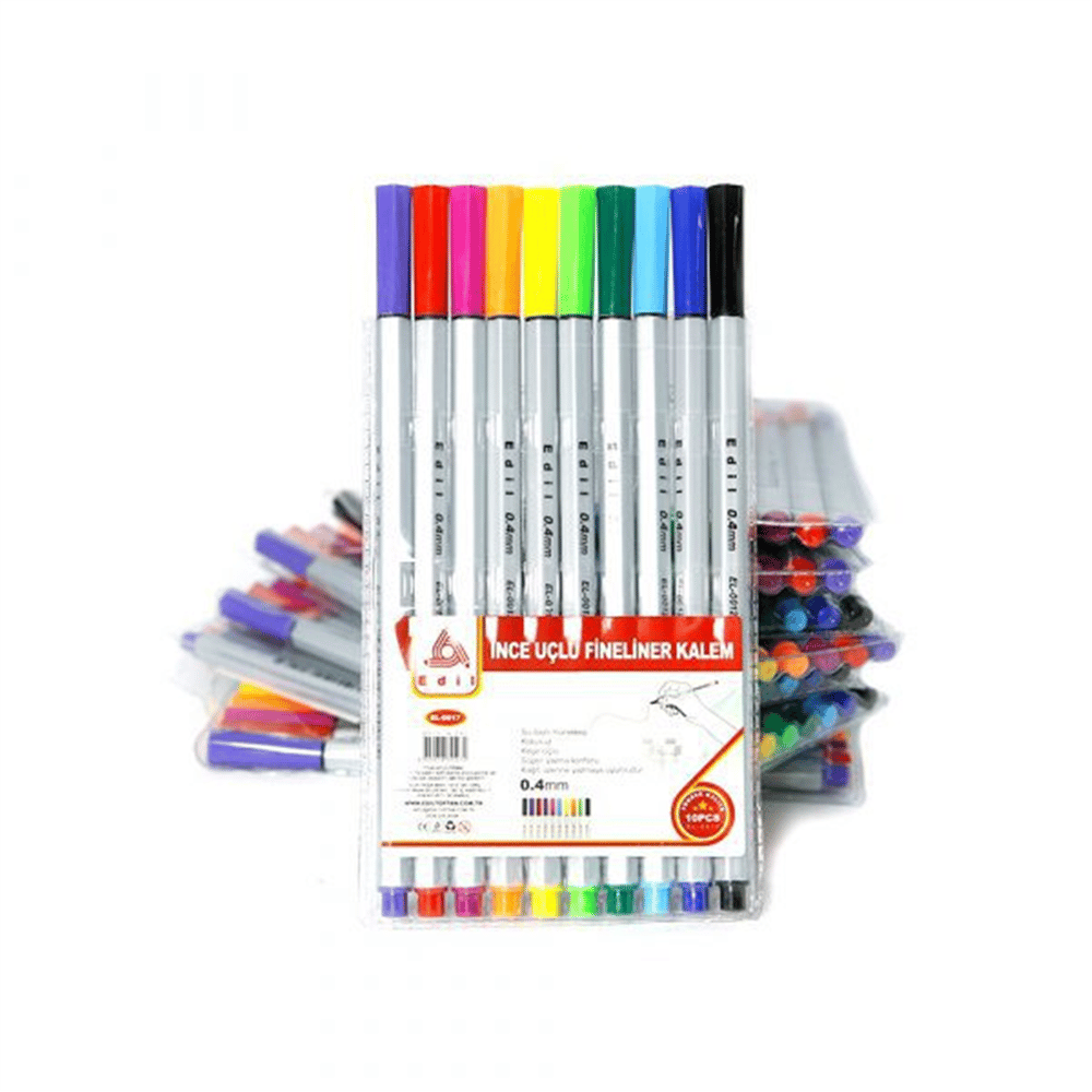 EDİL 0017 İNCE UÇLU FİNE LINER KALEM 10 LU