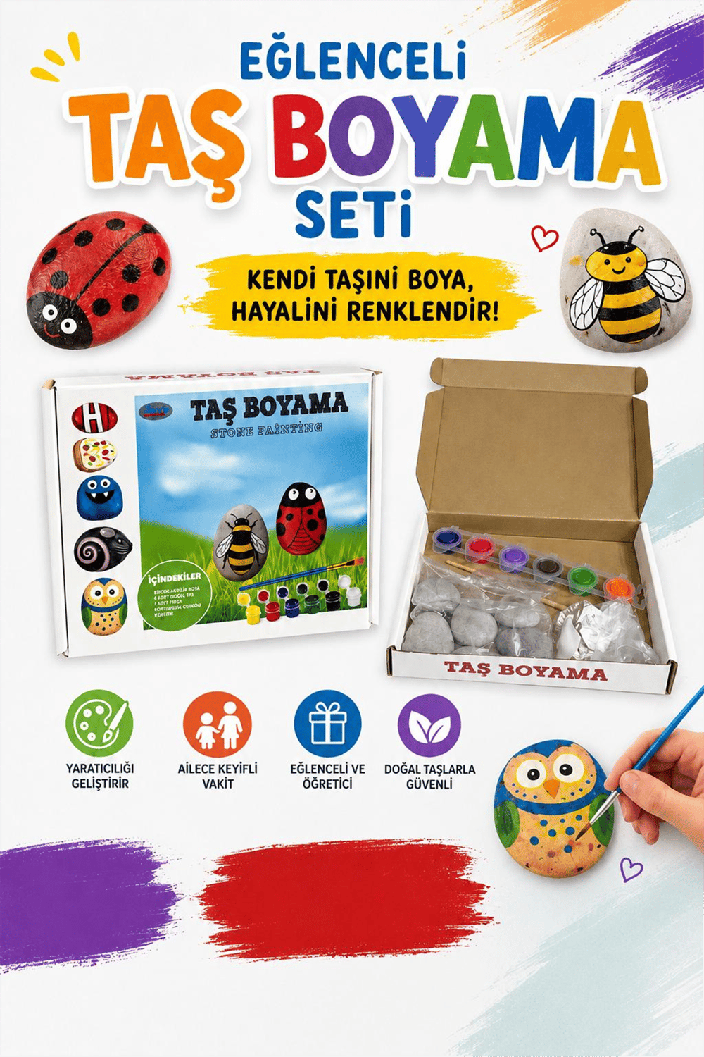EĞLENCELİ TAŞ BOYAMA SETİ