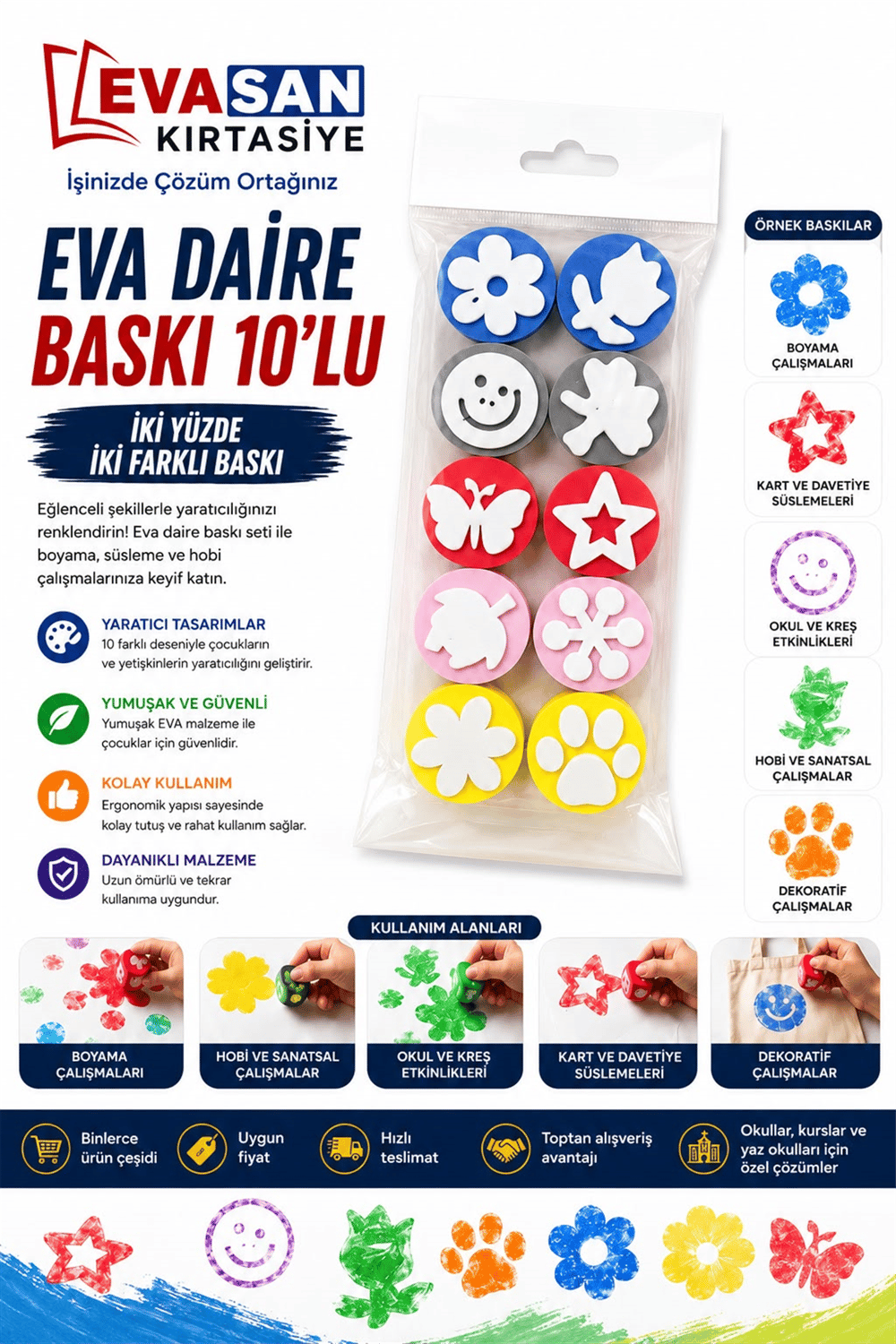 EVA DAİRE BASKI SETİ 10 LU