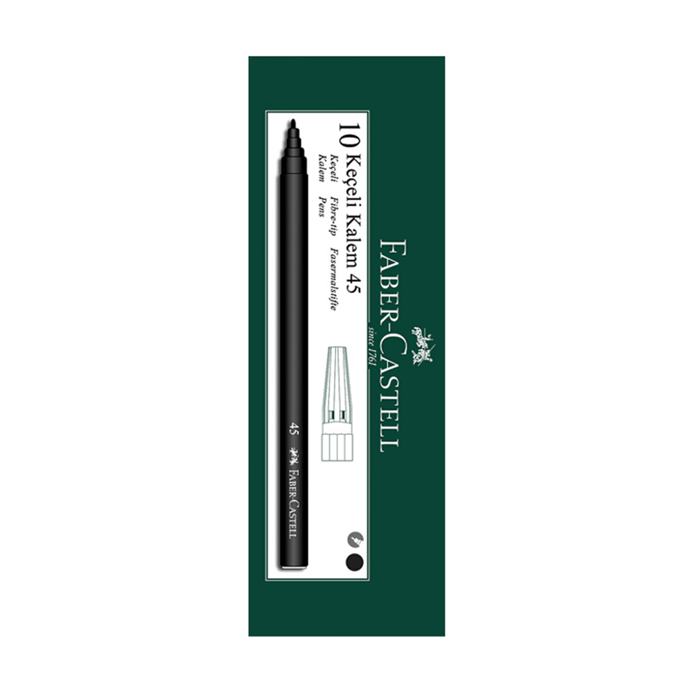 FABER 45 OFİCE KEÇELİ KALEM SİYAH PK:10 LU