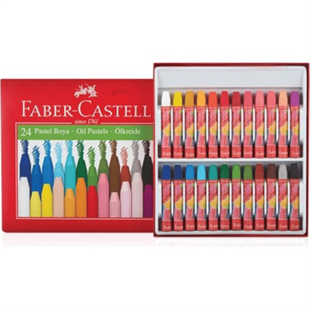 FABER PASTEL BOYA 24 RENK KARTON KUTU KÖŞELİ
