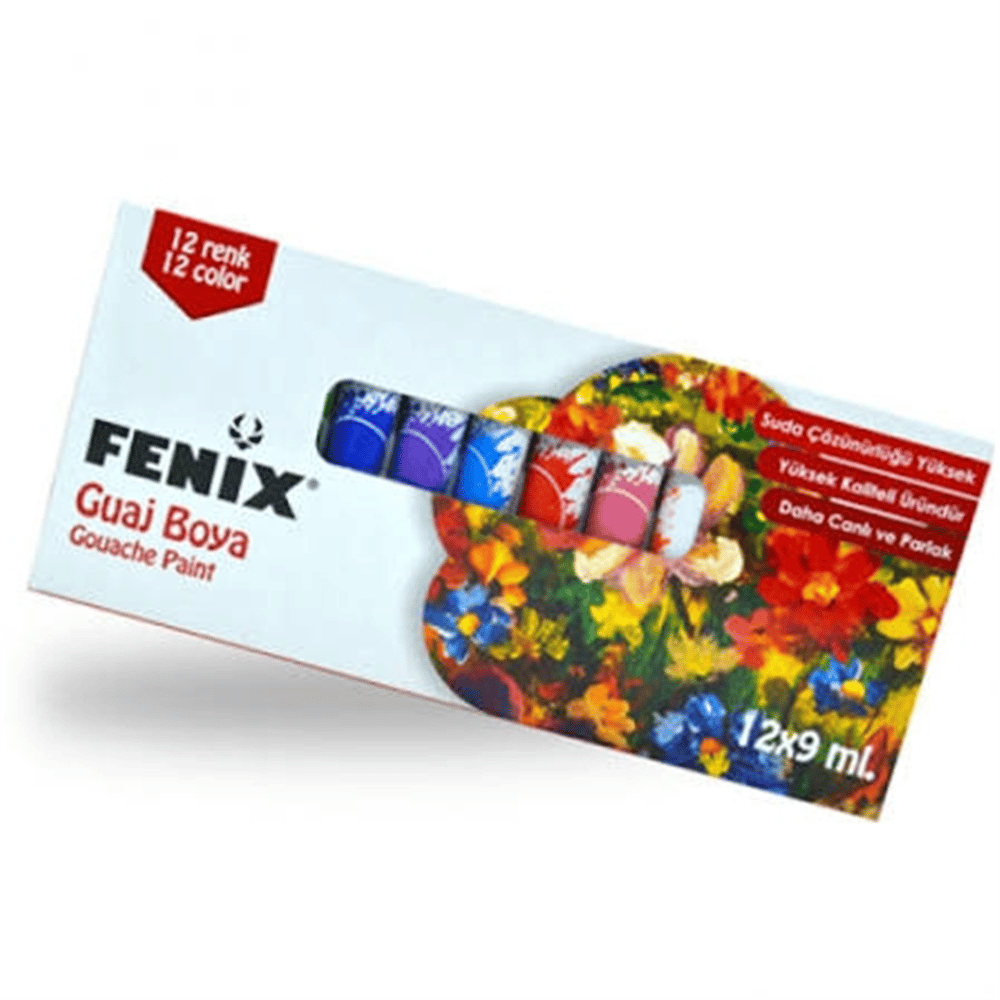 FENİX GUAJ BOYA 12Lİ 9ML. TÜP *72