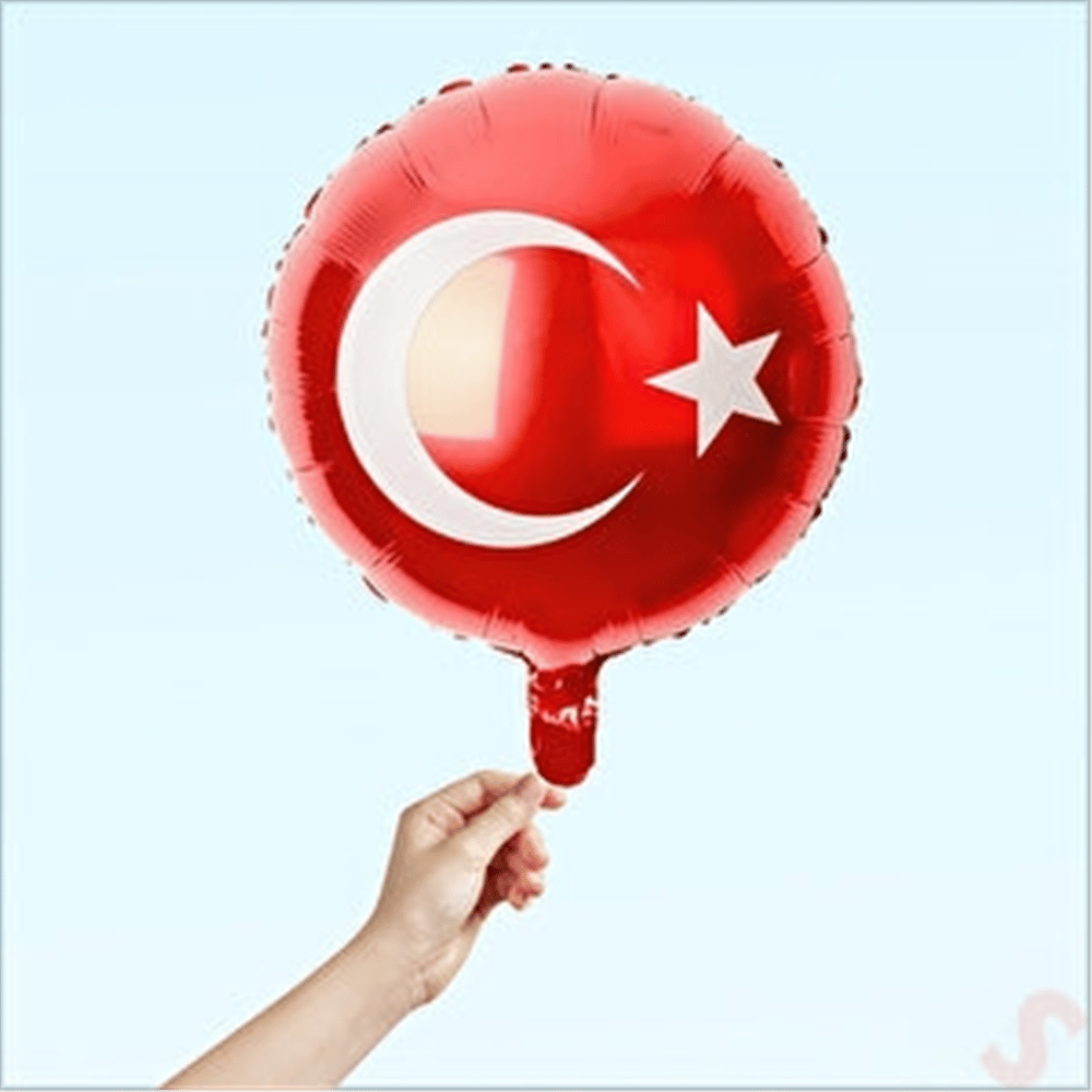 FOLYO BALON 18 İNÇ YUVARLAK TÜRK BAYRAĞI